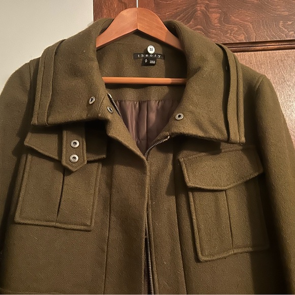 Theory Olive Green Military Coat - Picture 5 of 6